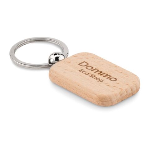 Rectangular wooden key ring