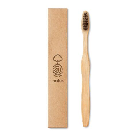 Bamboo toothbrush in Kraft box black | No Branding | not available | not available | not available