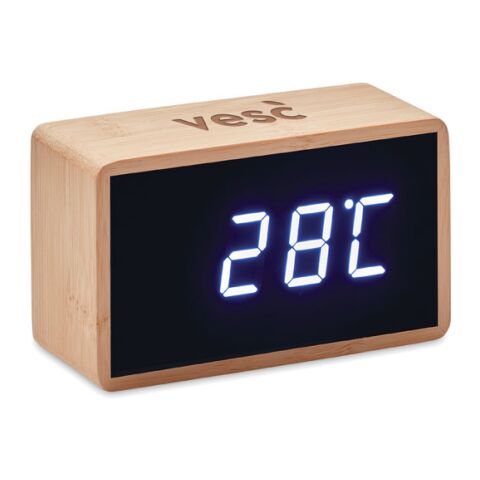 LED alarm clock bamboo casing