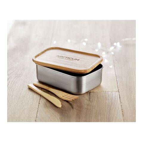 Stainless steel lunchbox 600ml wood | No Branding | not available | not available | not available