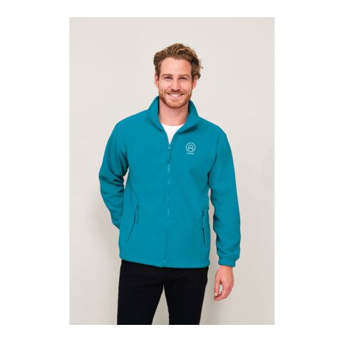 NORTH Zipped Fleece Jacket Aqua | M | Embroidery | ARM LEFT | 50 mm x 50 mm | 40